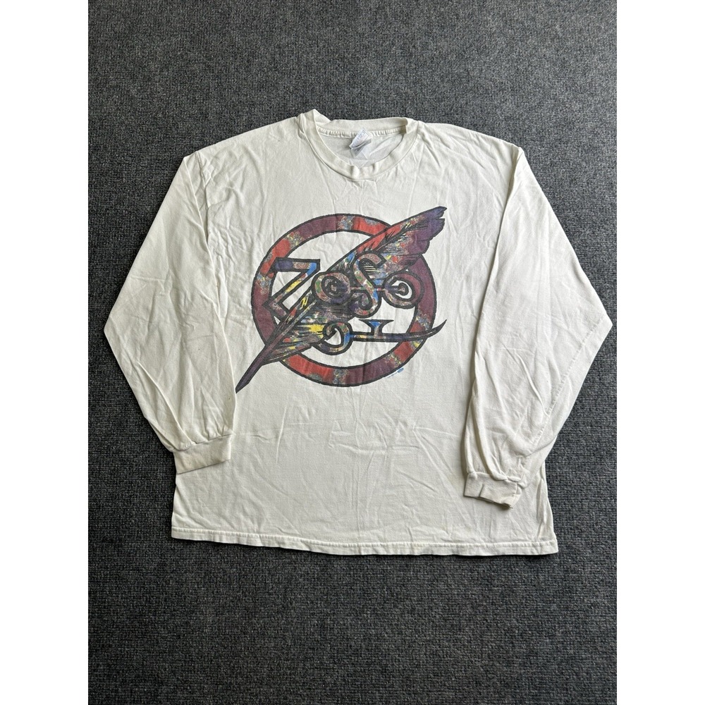 Men's 1995 Jimmy Page Robert Plant Led Zeppelin Long Sleeve Shirt, Size XL